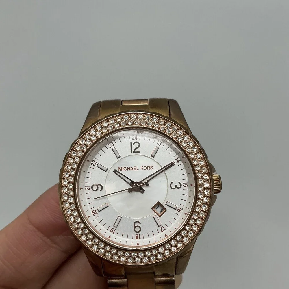 Michael Kors Madison Womens Watch 34mm Rose Gold Tone MK5483 New Battery 6